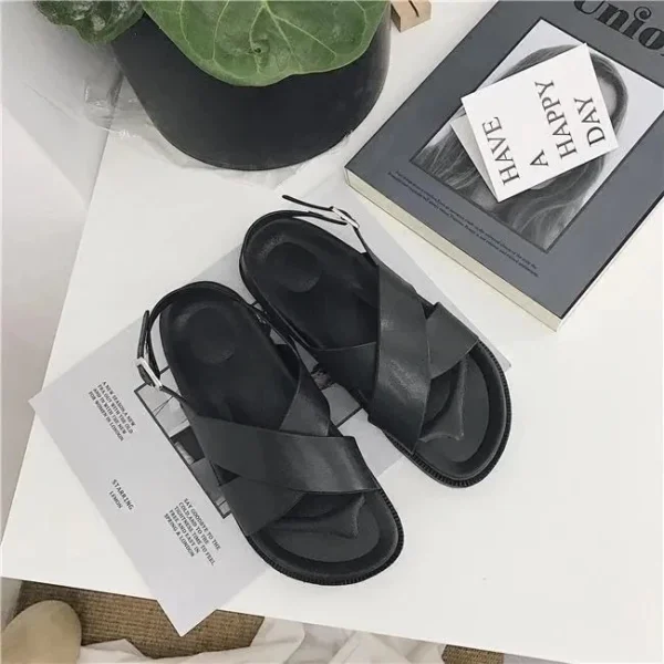 Cross Strap Platform Sandals