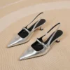Pointed Toe Slingback Heels