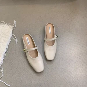 Square Toe Velcro Mules