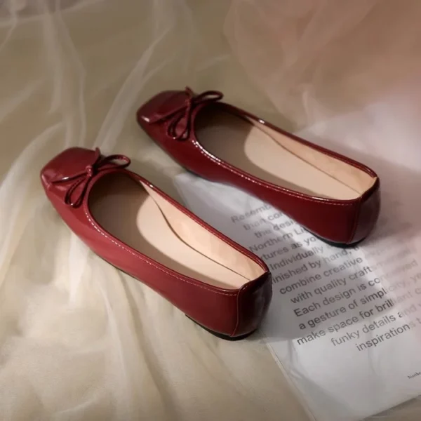 Square Toe Bow Flats