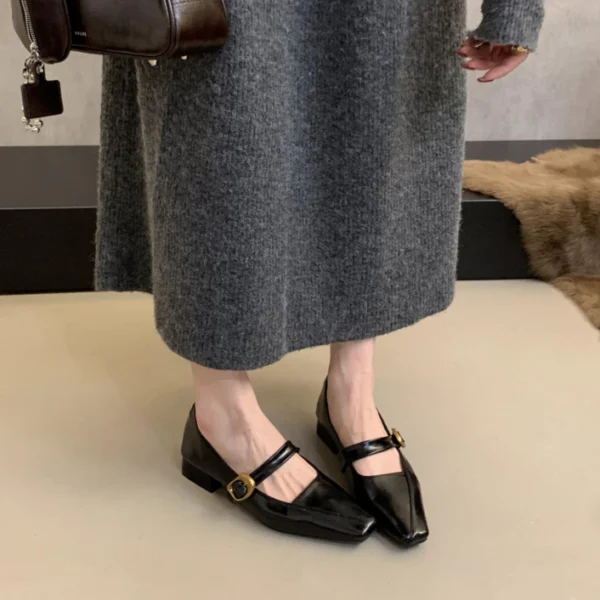 Mary Jane Buckle Low Heels