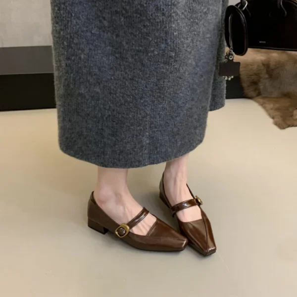 Mary Jane Buckle Low Heels