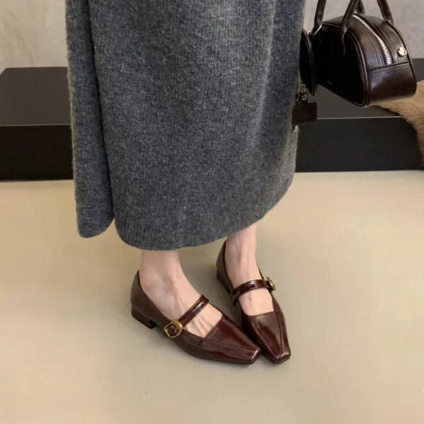 Mary Jane Buckle Low Heels