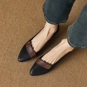 Pointed Camellia Block Heels