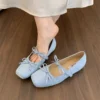 Mary Jane Bow Flats