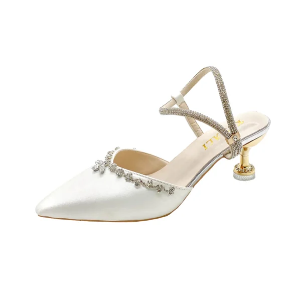 Satin Rhinestone Stiletto Bridal Heels