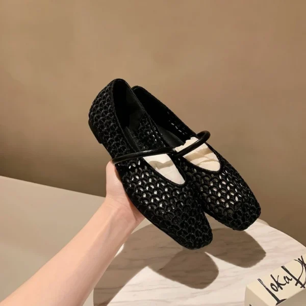 Square Toe Braided Flats