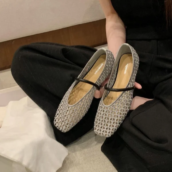 Square Toe Braided Flats