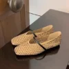 Square Toe Braided Flats