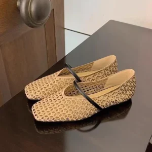 Square Toe Braided Flats