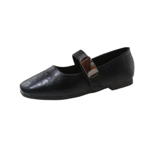 Square Toe Velcro Flats