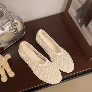 Round Toe Mesh Flats