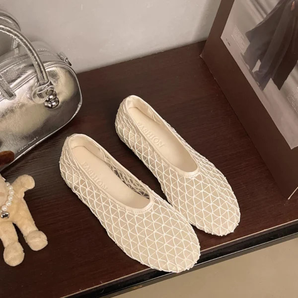 Round Toe Mesh Flats