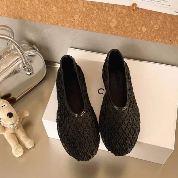 Round Toe Mesh Flats