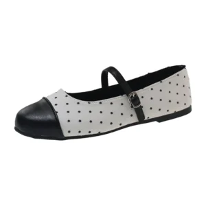 Round Toe Polka Dot Flats