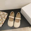 Round Toe Pleated Flats