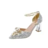 Flower Pearl Chain Bridal Heels